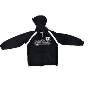 Y2K Skater Streetwear Ecko UNLTD  Black Zip Up Adult Hoodie Jacket XL  READ NOTE